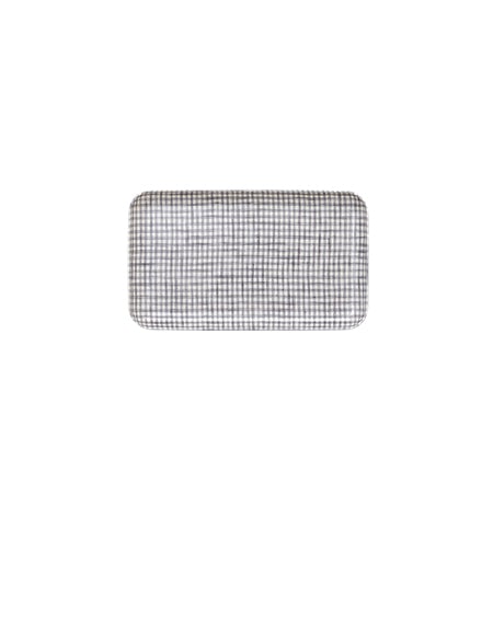 Linen Coated Tray S - small grey checks