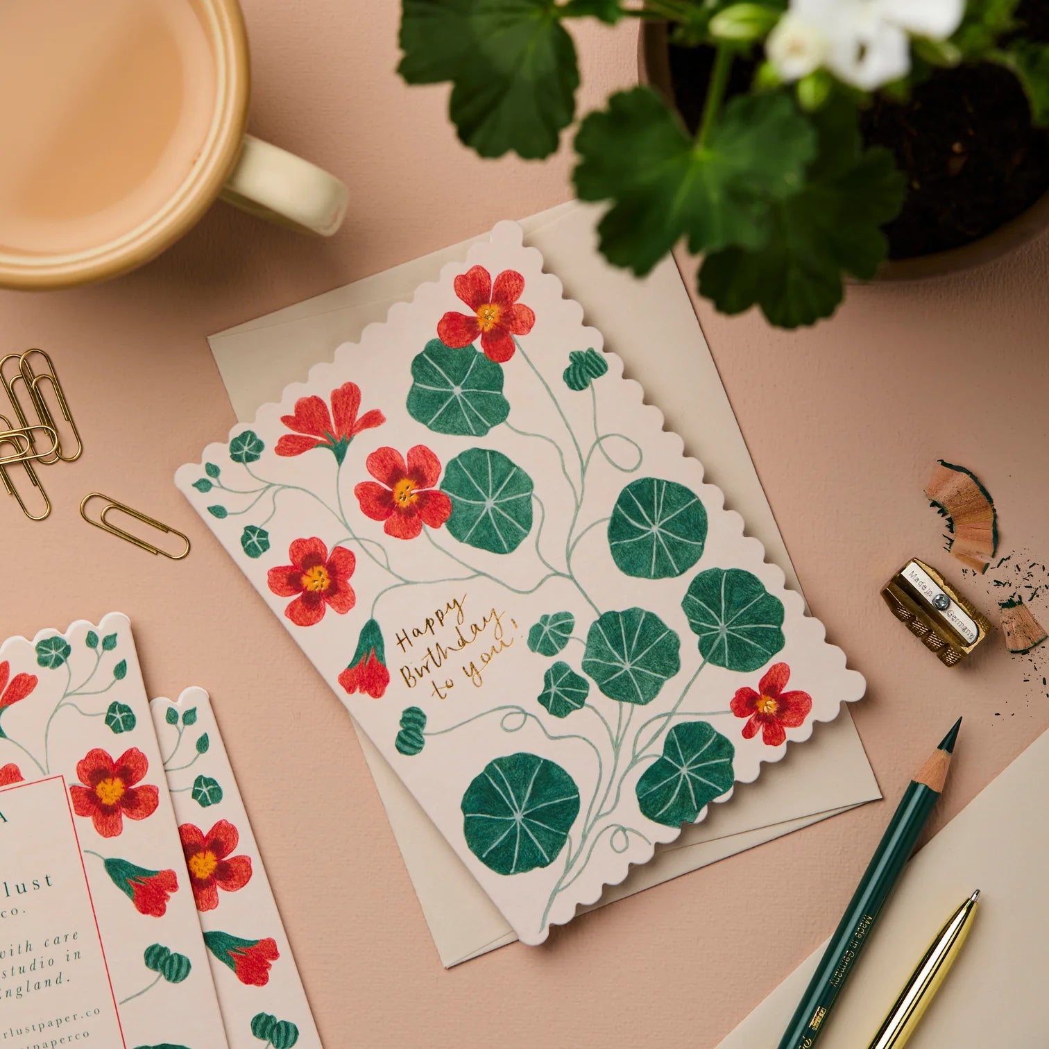 Carte Nasturtium 'Happy birthday to you'