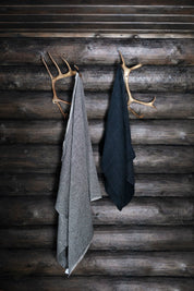 Light Linen-Tencel Towel - Black.